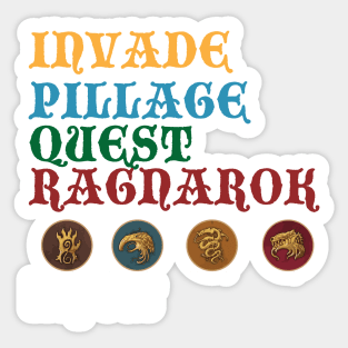 Blood Rage Invade, Pillage, Quest, Raganork, Repeat Board Game Graphic - Tabletop Gaming Sticker